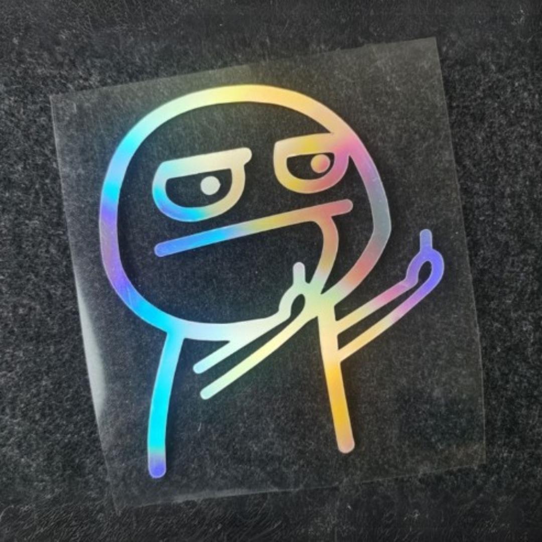 

Смешная наклейка на автомобиль, наклейка с мемами, светоотражающий водонепроницаемый винил, для бампера автомобиля, ноутбука, телефона (10.5cm) 12x10.58cm, Right разноцветный