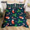 Christmas Duvet Cover Cartoon Snowman Deer Reindeer Bedding Set Twin Size Microfiber Cute Gingerbread Stocking Comforter Cover