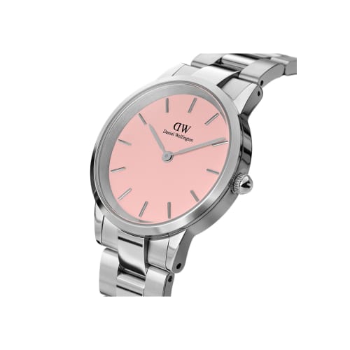 [Official Limited Edition/2-Year Warranty/Limited Edition] Daniel Wellington DW Women's Iconic Link Watch In Pastel Blush, 28mm, Pink Dial, Silver, Li