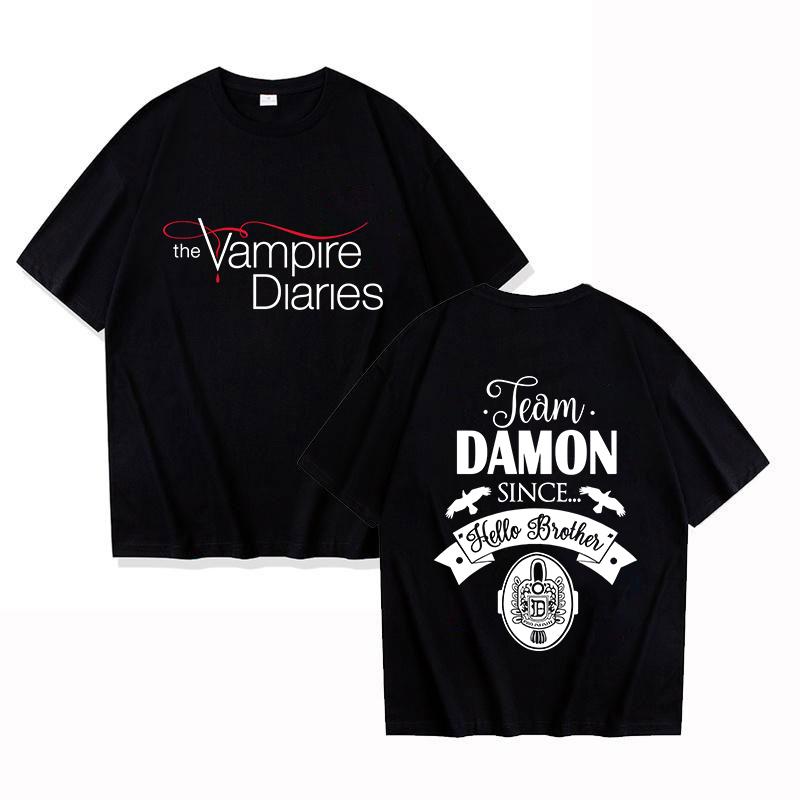 New The Vampire Diaries Print Tshirt Unisex Casual Short Sleeve T-shirt Women Fashion Summer Tops Tees