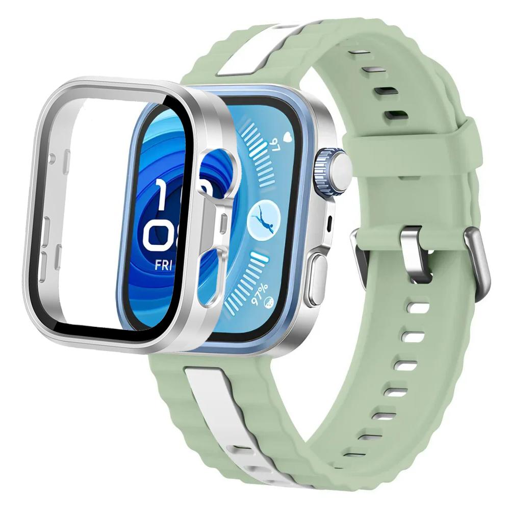 Silikonarmband+PC-Hülle für Huawei Watch Fit 4/Fit 4 Pro Intelligentes Armbandteile für Huawei Watch Fit 3 Uhr Schutzhülle