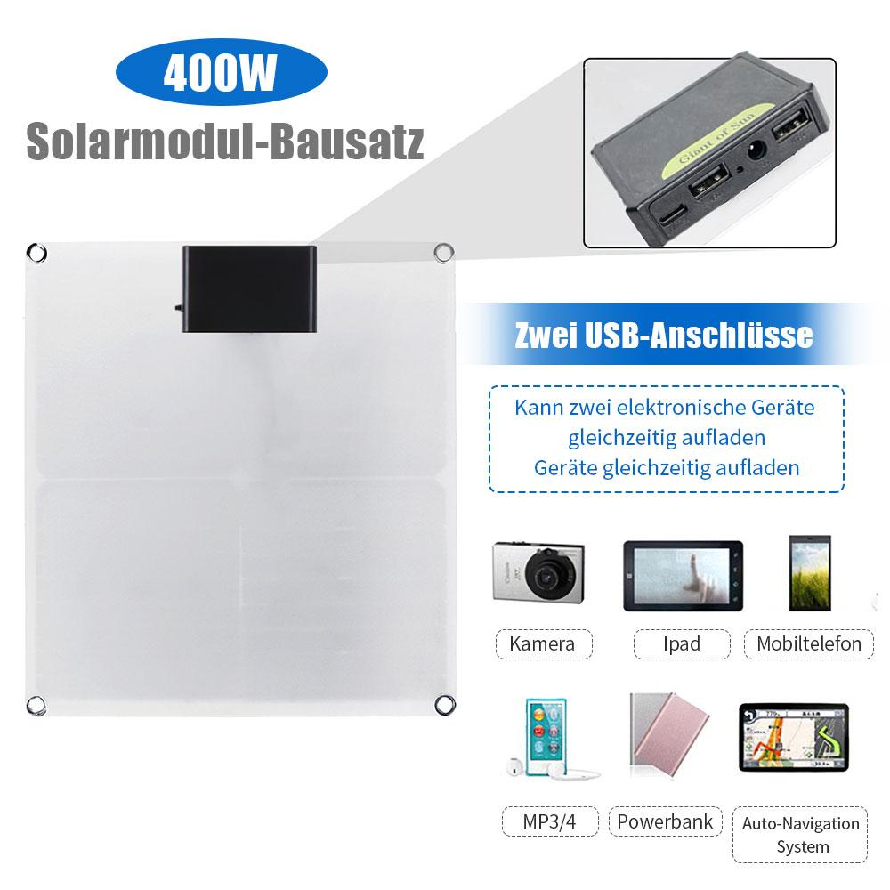 400W High-Efficiency Flexible Solar Panel Kit 12V Solar Panel Battery Charging ControllerInverter Kit Complete for Home Outdoor