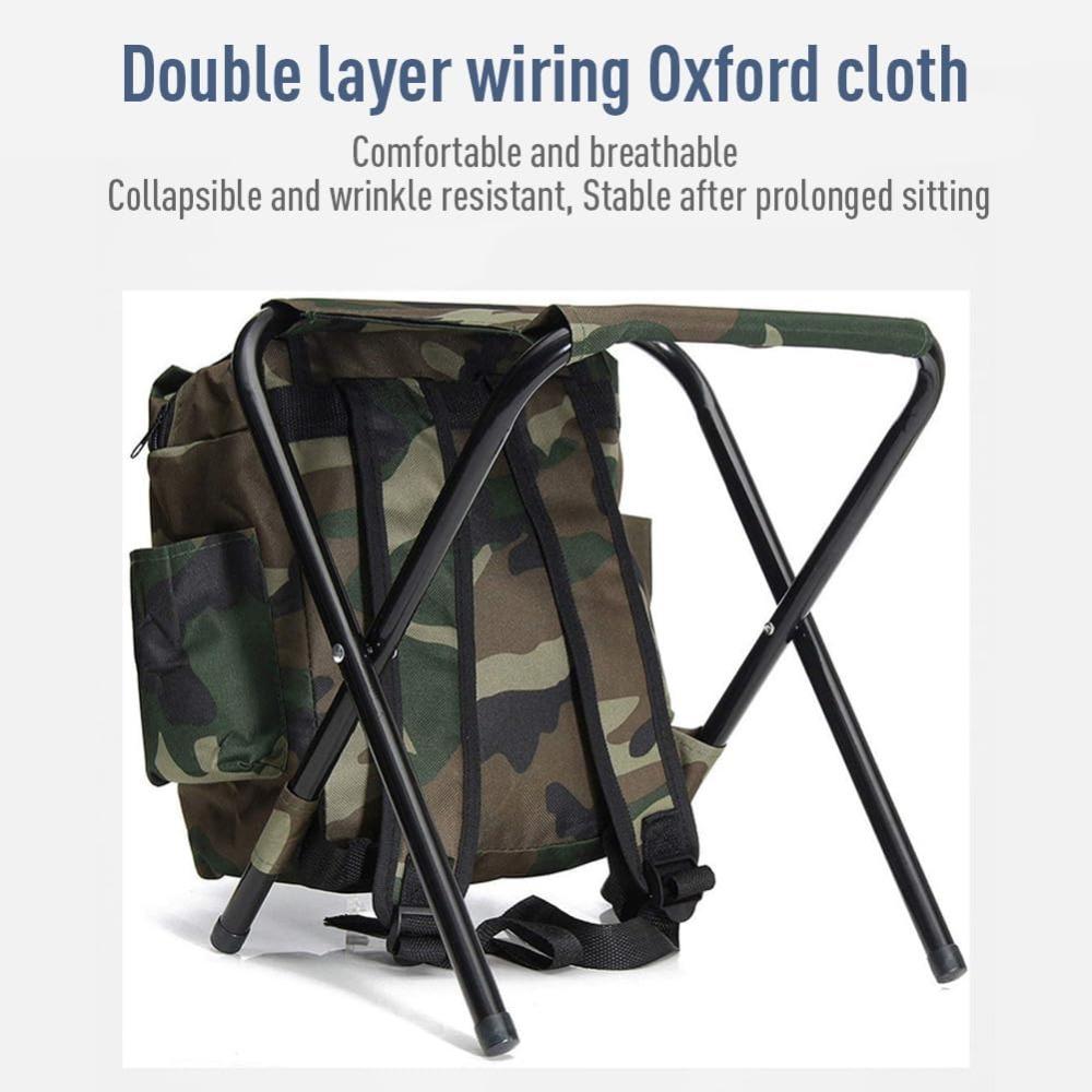 Portable hiking backpack chair, folding fishing chair, Oxford cloth stool for backpacking camping, hiking and traveling