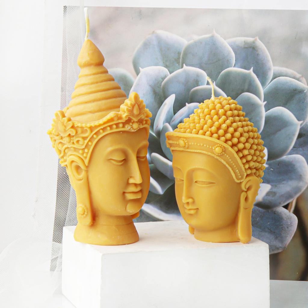 3D Buddha Head Candle Mold Silicone Meditation Buddha Head Shaped Mold Candle Creative Candle Making Silicone Moulds