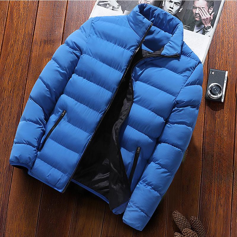 

Осенне-зимняя утепленная спортивная одежда с хлопковой подкладкой Мужской кардиган с воротником-стойкой Одежда с хлопковой подкладкой Куртки для активного отдыха с хлопковой подкладкой M светло-синий