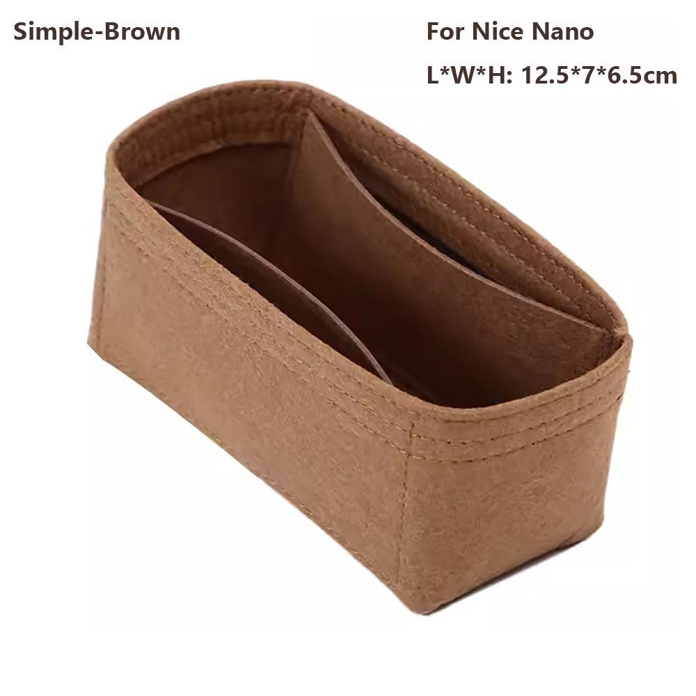Felt Handbag Insert Bag Storage Organization Purse Liner Bag Support Portable Internal Bag for LV Nice Nano/Mini/BB/Vanity