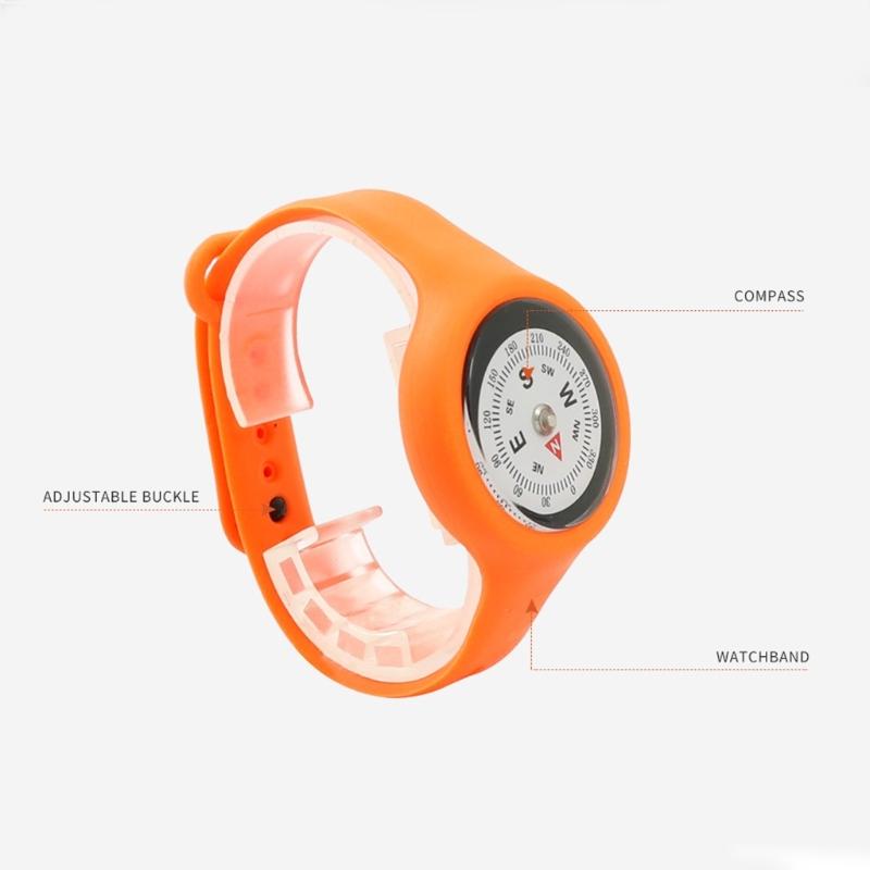 6Pcs Light Weight Compasses Watches Outdoor Navigation Tool Adjustable Strap Wearable Compasses For Backpacking Climbing