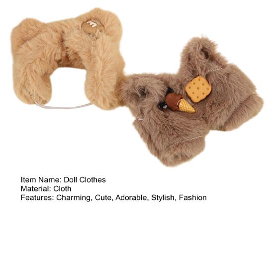 Doll Clothes for 17cm Dolls Plush Cookie Bear/Rabbit Costume Doll Outfit Accessories for Collectors or Display
