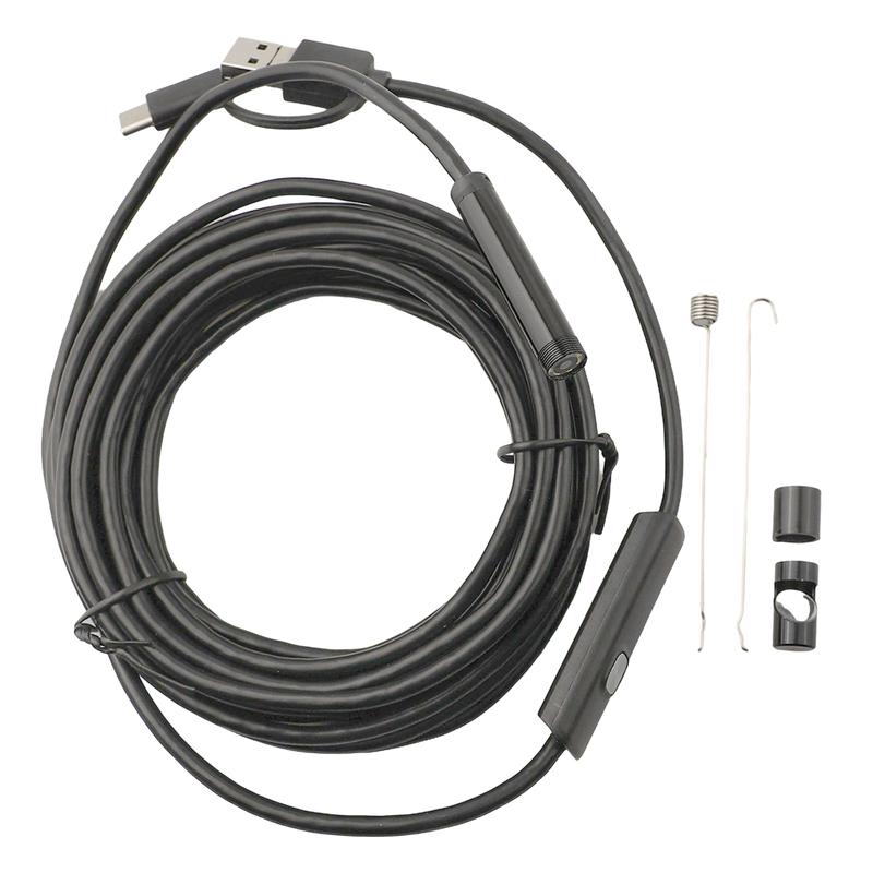 8mm 1200P Industrial Borescope with 5M Length and 3 in 1 Interface for Mobile and Computer Use IP67 Waterproof