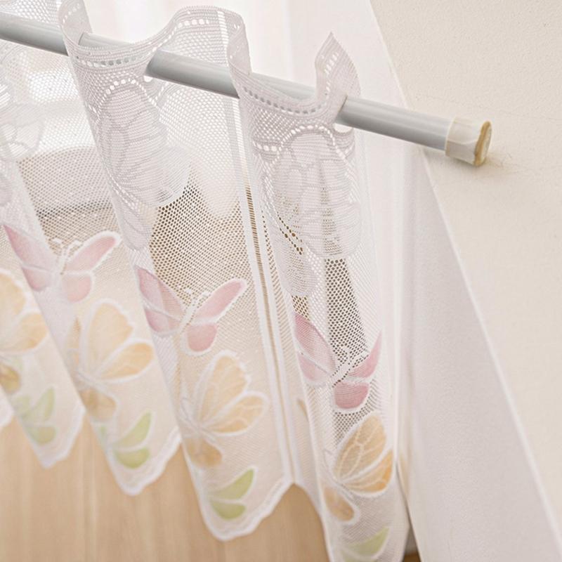 Translucents Laces Short Valance Butterfly Design Tulle Short Curtain for Bedroom Living Room Dining Room Window