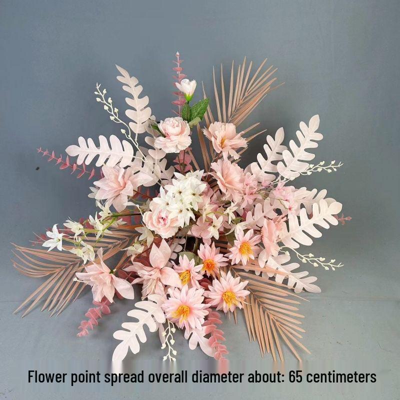 Mori Style Wedding Aisle Flower Row - Artificial Floral Decoration for T-Stage & Background