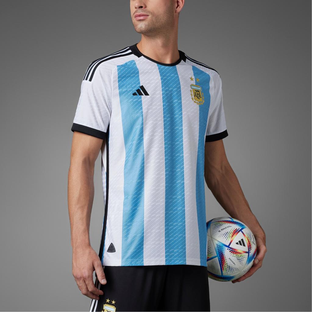 adidas Argentina 2022-23 Authentic Messi Home Jersey White/Light Blue Men Streetwear HF2157