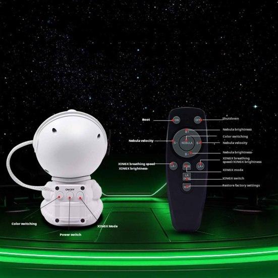 Astronaut Projector Night Light with Starry Effects Remote Control & Timer Star Projector 360-degree Rotating Immersive Starry Sky Lamp for Bedroom