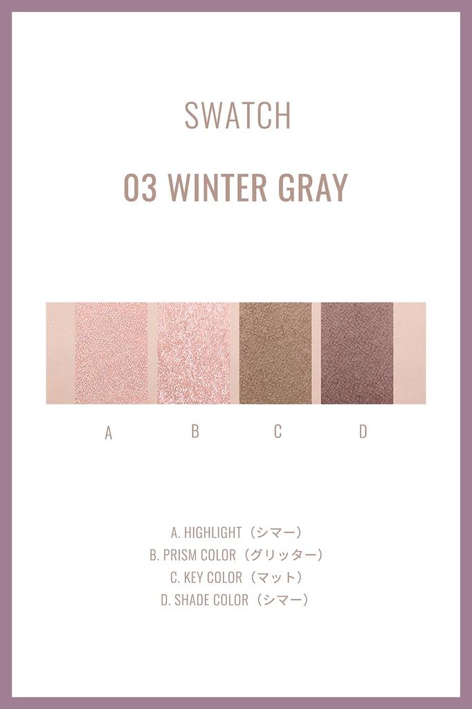 Ririmew In the Mirror Eye Palette Sashihara Produced Winter [Rino Cosmetics/Eyeshadow Palette] (03 Gray)