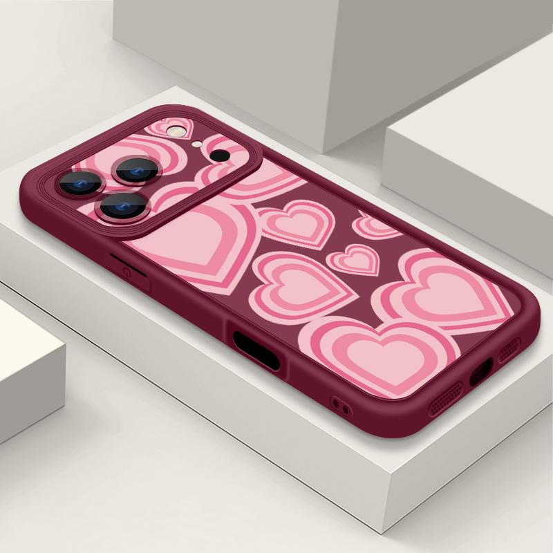 For iPhone 17 Pro Max Case Y2K Retro Gradient Love Hearts Pattern Shockproof Bumper Soft Silicone Cover For iPhone 16 15 14 13 Pro 12 11 16E Air