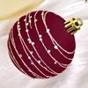 12Pcs Velvet Christmas Balls Decorative Plastic Ornaments Holiday Tree Decoration for Christmas Weddings Parties