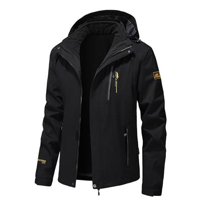 Fat and Enlarged Winter Outdoor Cotton Jacket, Men's Three In One Jacket with Thick Fleece, Detachable