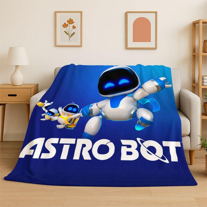 Game A-Astro Bot Cartoon Robot Soft Flannel Throw Blanket,Cozy Blanket for Bed,Couch,Sofa,Bedroom,Living Room,Travel,Camping