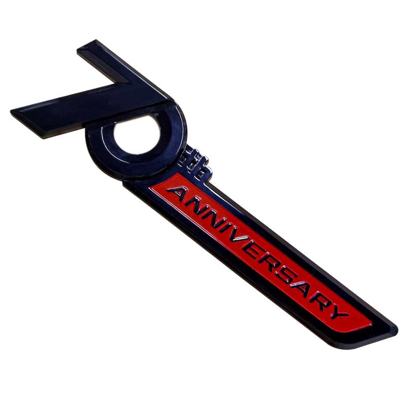 3d ABS Chrome Black Logo 70th Anniversary Emblem Car Fender Sticker 70th Anniversary Badge Sticker Accessories