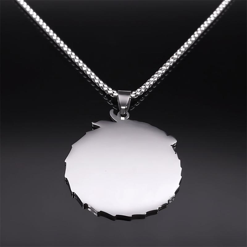 Viking Helm of Awe Compass Dragon Chain Necklace for Women Men Stainless Steel Aegishjalmur Scandinavian Necklace Jewelry N7959