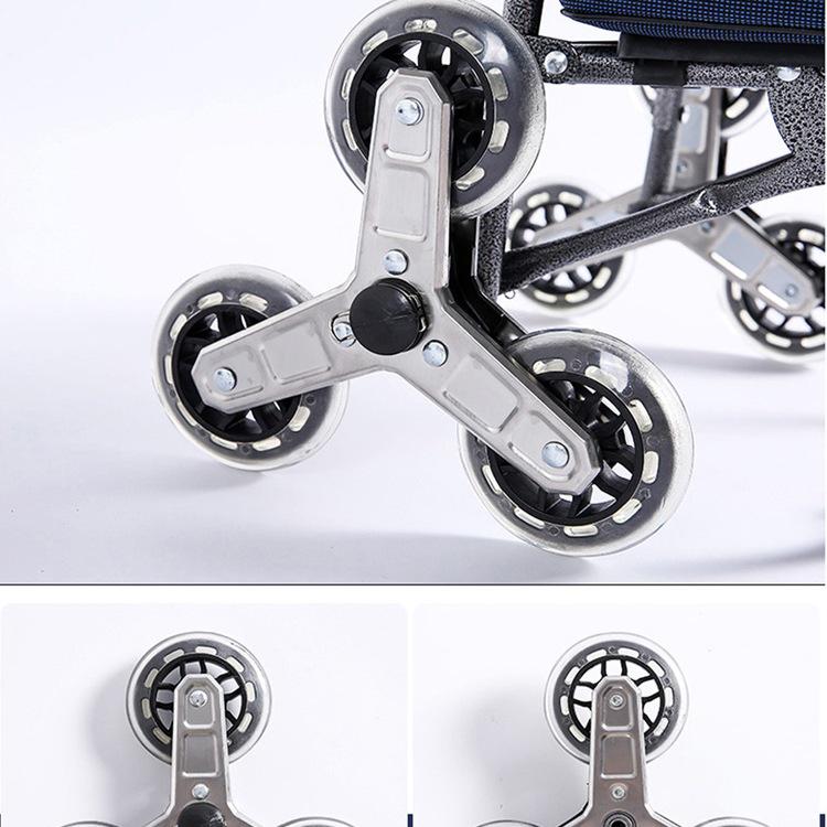 Traplift Winkelwagen met Dubbele Lagers, Kristallen Wielen en Metalen Frame