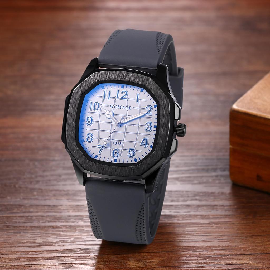 Sportuhr aus Silikon, wasserdicht, analog, Quarz, Gummiarmband, Zubehör, Geburtstagsgeschenk, Weihnachtsgeschenk, stilvolles Herren-Geschenk, Valentinstag