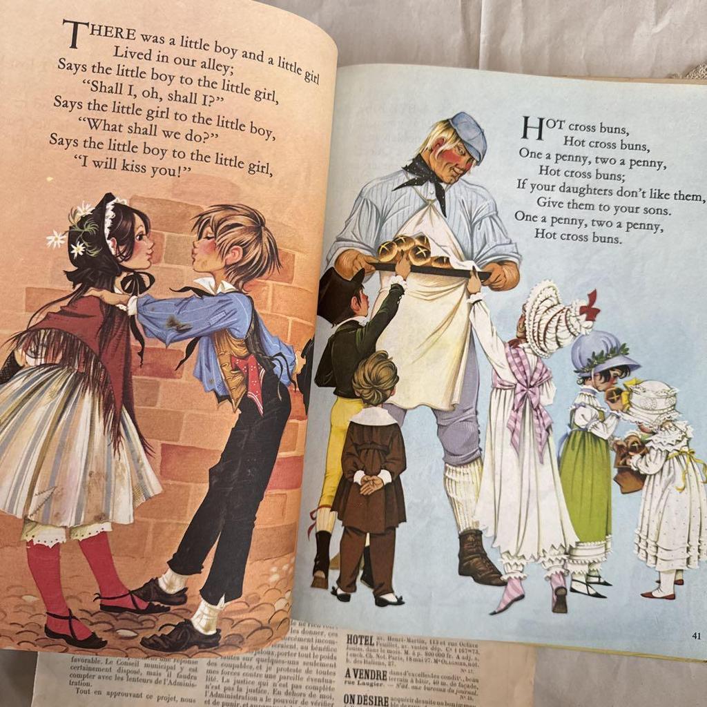 [USED] Beautifully Illustrated Picture Book, Mother Goose, Old Book, Made from Damaged Junk Journal Material