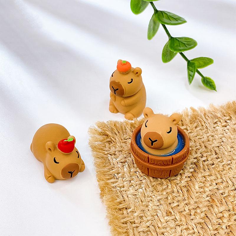 Mini Capybara Resin Miniature Figurine Resin Diy Accessories Desktop Small Ornaments Homemade Car Decoration Figurines