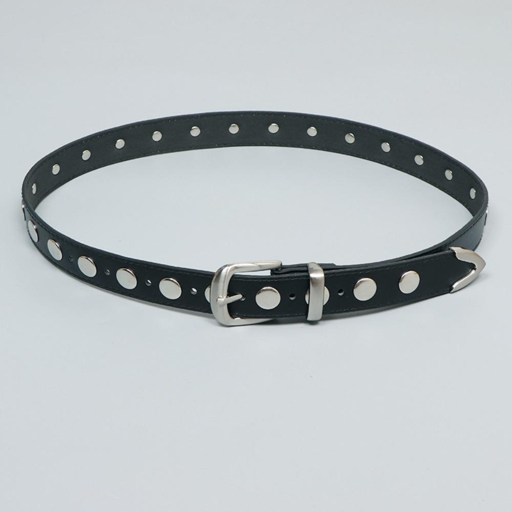 Fashion Y2k Punk Rivet Belts Versatile Casual Pin Buckle Belt Adjustable Vintage PU Leather Waistband