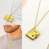 Gold Color Book Necklace Openable Chapter Book Necklace  Jewelry Accessories