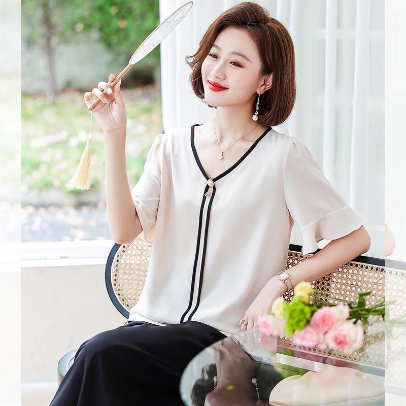 

Baolianduo Women s Summer Chic Chiffon Blouse 3XL