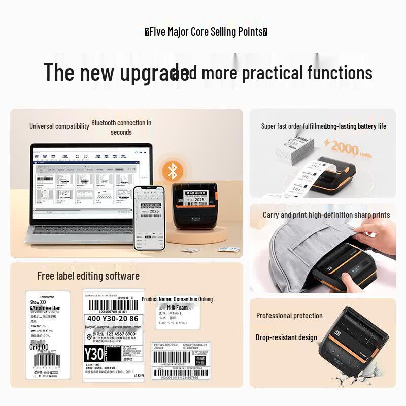 HPRT A300 Portable Bluetooth Thermal Label Printer CN Plug (adapter Included)