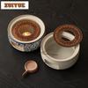 Ru Kiln Sea Wave Tea Warmer Holder Alcohol Burner Stove Kettle Stand Boiling Water Carbon Furnace Tea Services Ornaments Craft