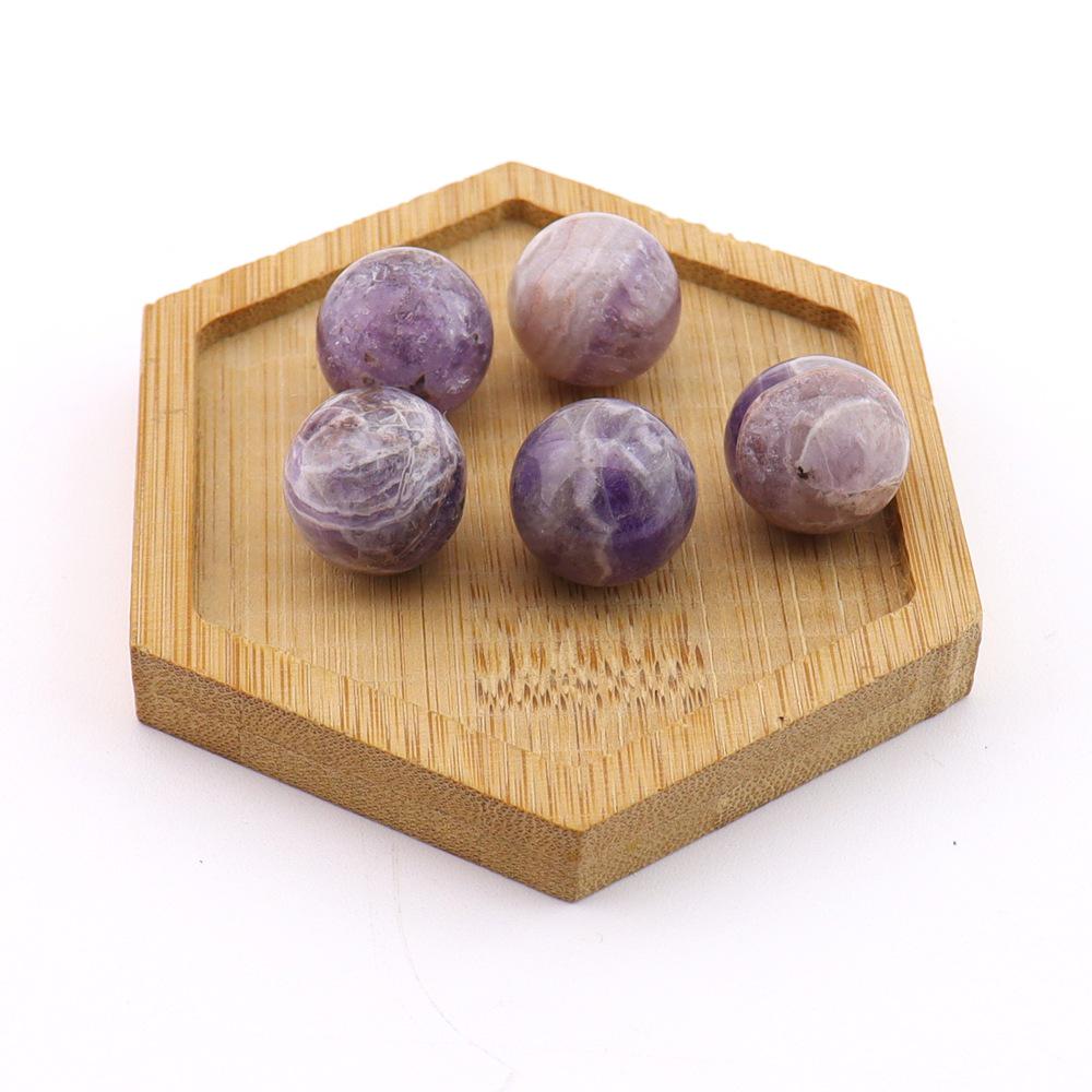 16mm Natural Agate Crystal Ball Ornament - Holeless Round Semi-Precious Stone for DIY Jewelry (BJ12)