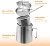 Steel Oil Filter Pot with Deep Fryer Basket - Kitchen Large Capacity Versatile Oil Strainer Vessel and Bacon