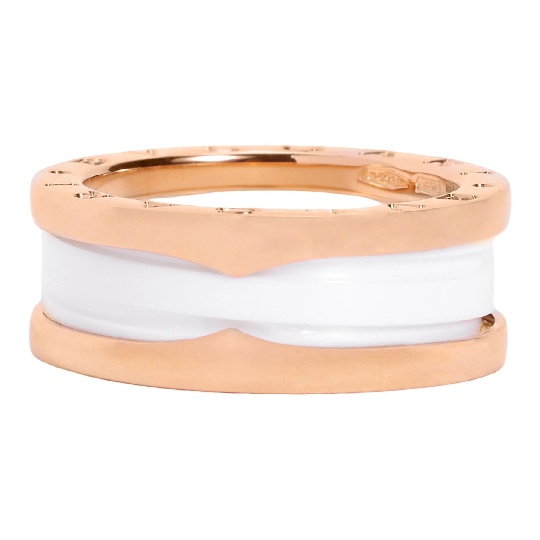 

BVLGARI B.Zero1 Білий Керамічний Подвійний Кільце Жіночі кільця AN855964 Box+Shopping Bag,Warranty Not Included,56