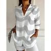 Plus Size Women Long Sleeve Button Shirt Solid Floral Casual Comfort Blouse