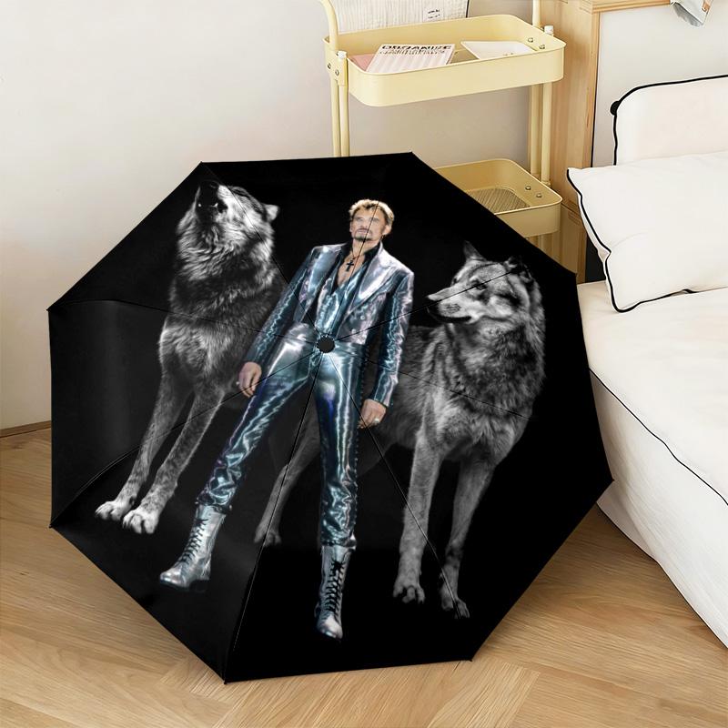 French legendary rock singer and actor Johnny Hallyday umbrella is suitable for all seasons, including home travel and outdoor activities Y1