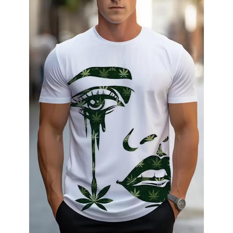 European and American Cross-border Amazon's New Summer Casual Men's Clothing 3D Digital Printing Five-pointed Star Quick-drying T-shirt