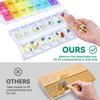 Large Pill Organizer AM PM Pill Box 7 Day 2 Week Medicine Dispensers Easy Push Button Medication Vitamins Fish Oils Supplements