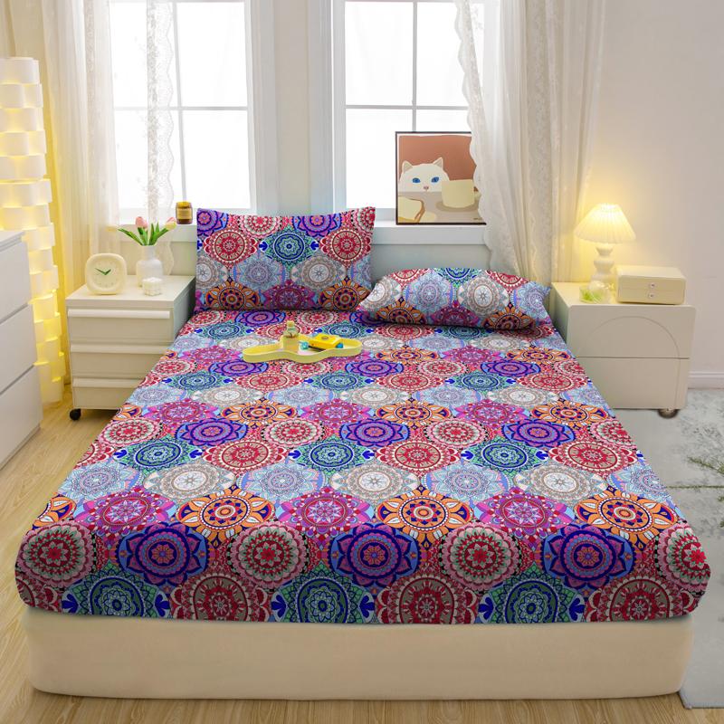 

Комплект из 3-х частей, простой современный матовый простынь на резинке с рисунком «Богемия», комплект покрывала для спальни с принтом, постельное белье 90x200cm