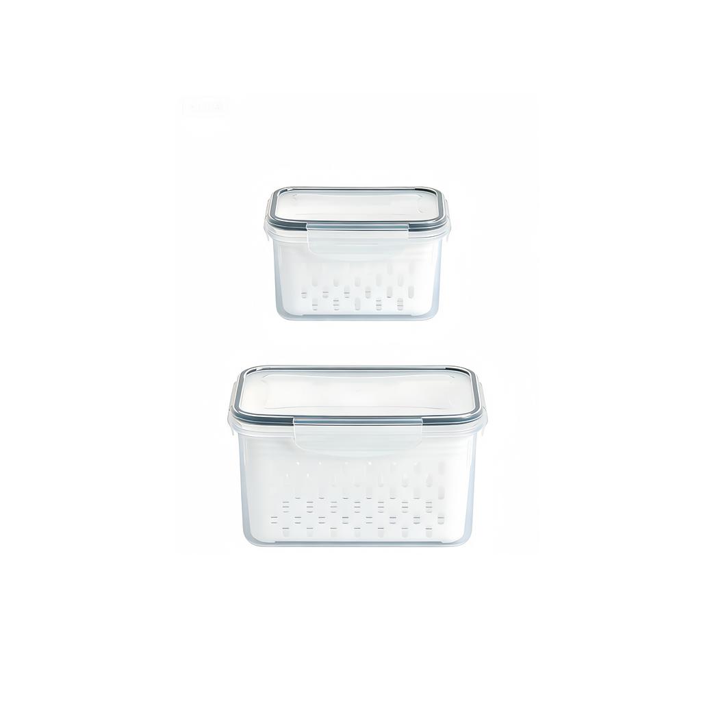 Refrigerator Food Storage Container with Filter Lid Keep Fruits Vegetables Berries and Meat Fresh for Longer Plastic  Container