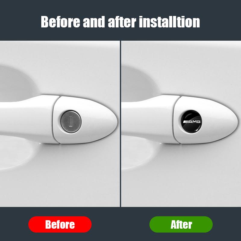 Car Lock Keyhole Stickers Door Lock Protect Car 3D Stickers For Mercedes Benz AMG W204 W205 W212 W213 W222 x153 W176 W177 Keychain Accessory