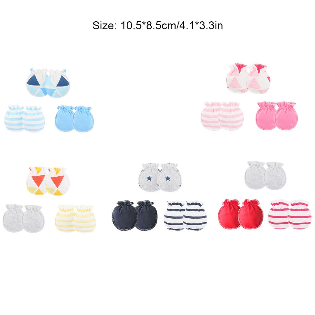 3 Pair Baby Gloves Anti Scratch Face Hand Guards Protection Soft Newborn Mittens