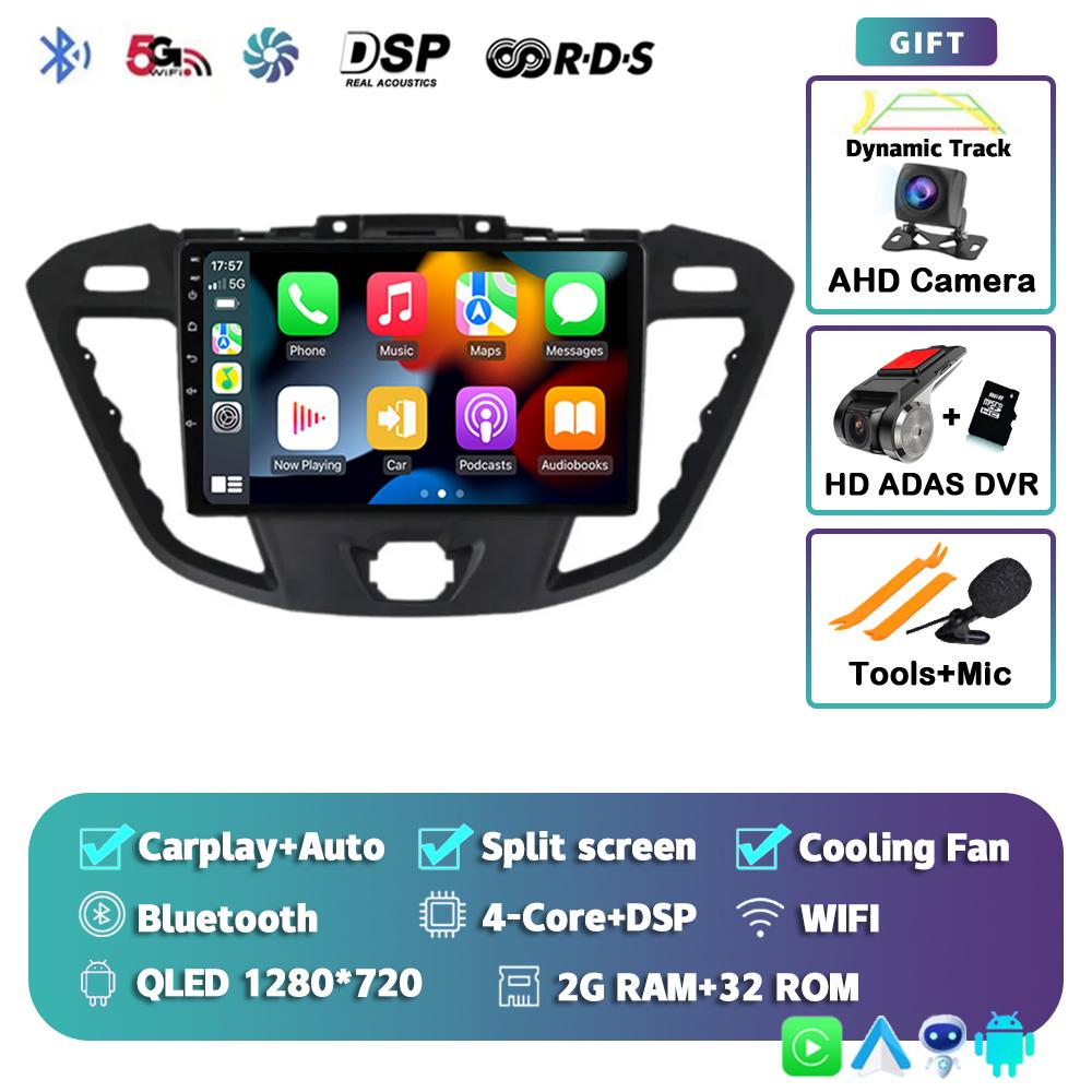 Android 14 Carplay Auto for Ford Transit Tourneo Custom 2013-2021 Navigation Car Radio 2 Din Multimedia Player Head Unit Stereo