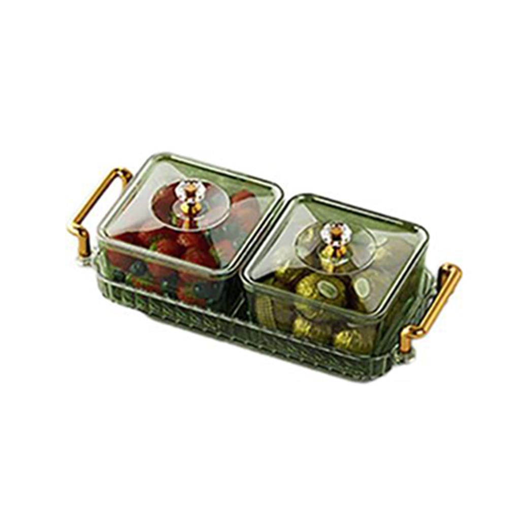 Portable Dried Fruit Tray Candy Storage Box Snack Fruit Tray Nonslip Divided Snack Fruit Tray With Lid Easy To Use