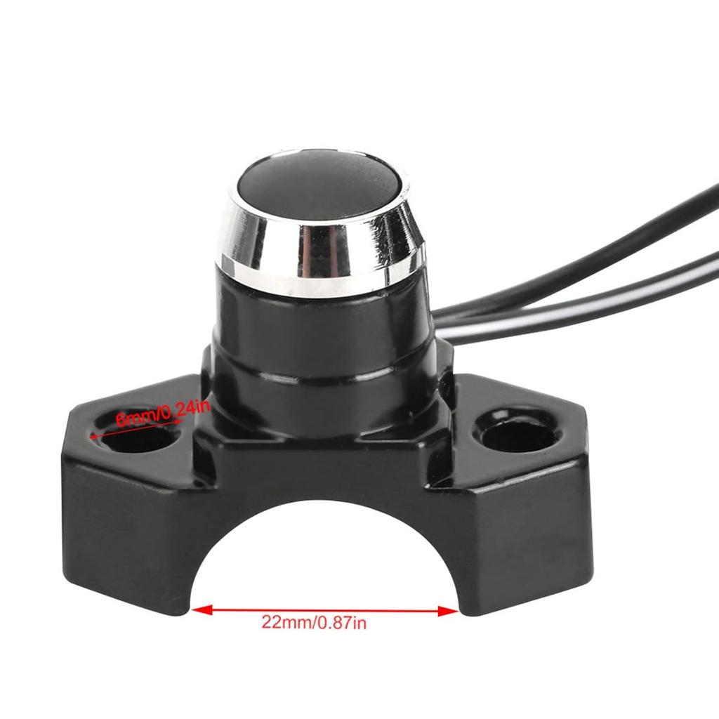 Qiilu Motorcycle Handlebar Engine Start Stop Button Switch Universal for Most Motorcycles Dirt Bike ATV with 22mm Handlebar Model C Black