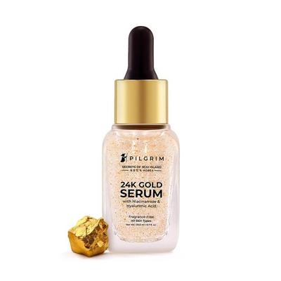 Pilgrim 24K zlaté sérum na obličej s niacinamidem a kyselinou hyaluronovou, orosený primer pro make-up obličeje, korejská péče o pleť pro unisex, 20 ml