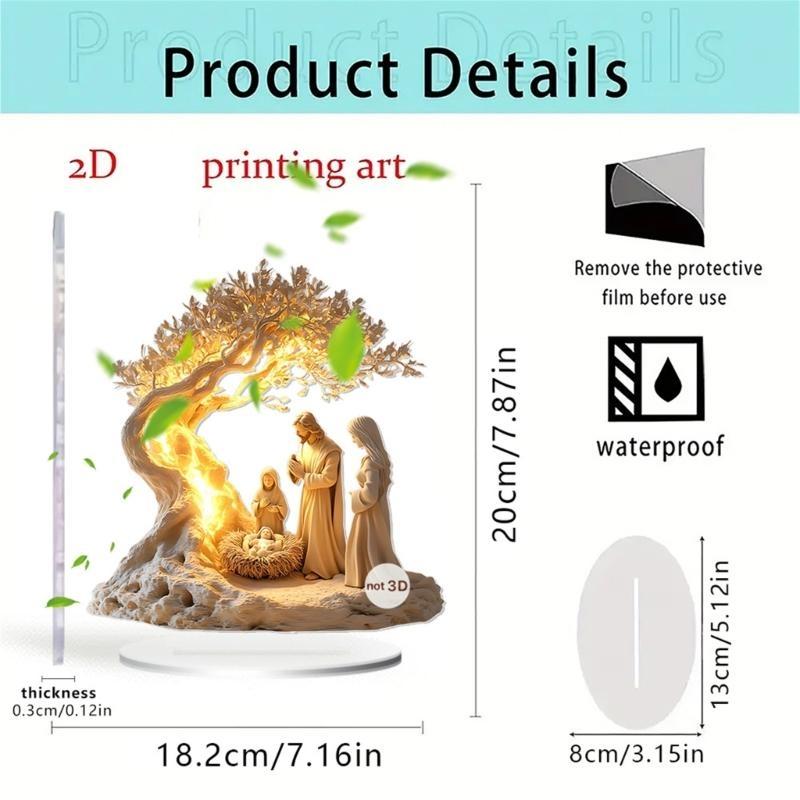  Christmas Nativity Scene Acrylic Tabletop Decoration for Holy Atmospheres Create
