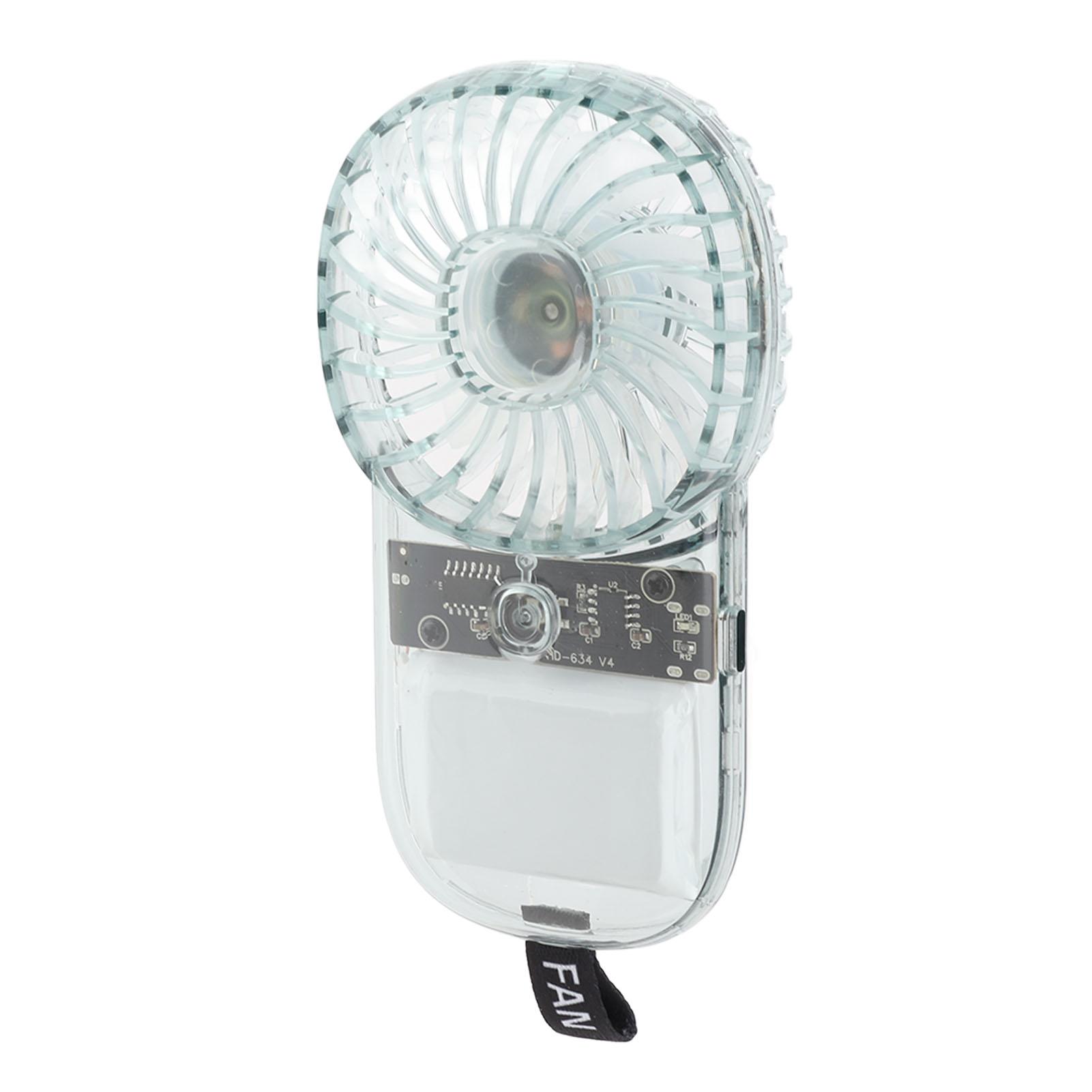 Portable Neck Fan Portable Fan Transparent Foldable 1200mAh Battery USB Rechargeable Neck Hanging Fan for Walking Camping Travel